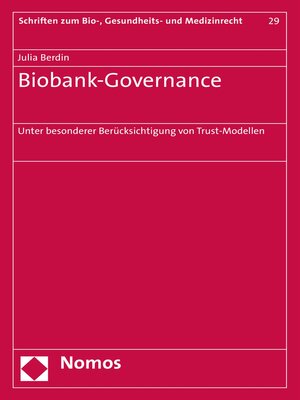 cover image of Biobank-Governance